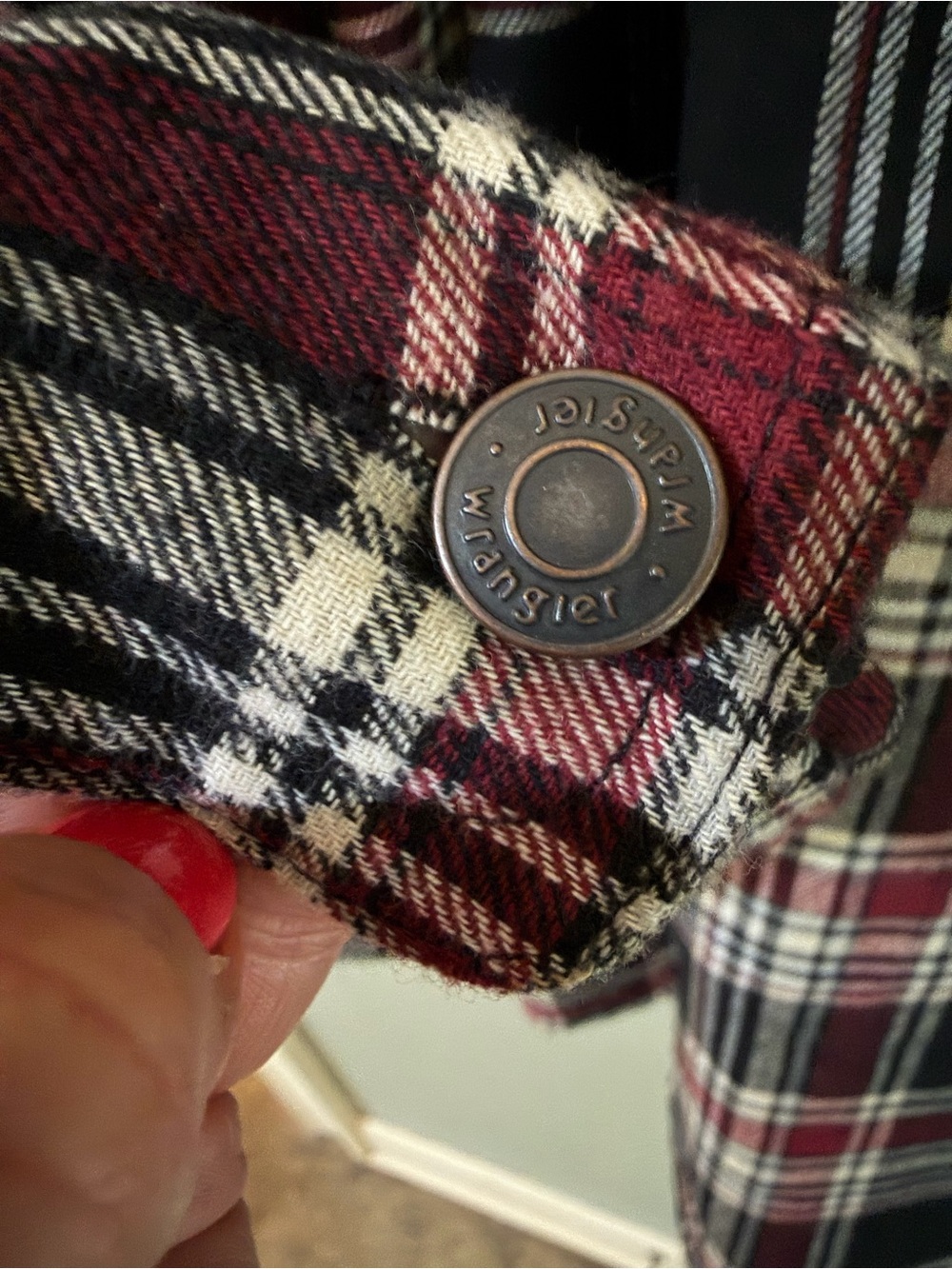 Wrangler Shirt Mens Small Black Plaid Flannel Sherpa Lined Shacket Jacket Coat - Picture 6 of 6